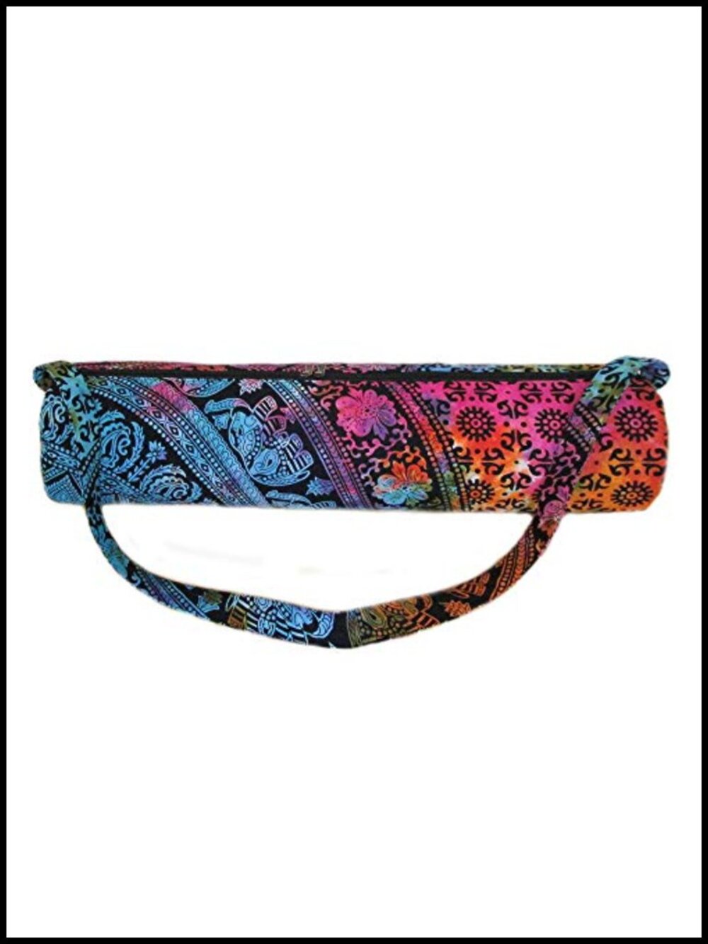 Cotton Yoga Mat Bag Full-Zip Adjustable Strap Pockets